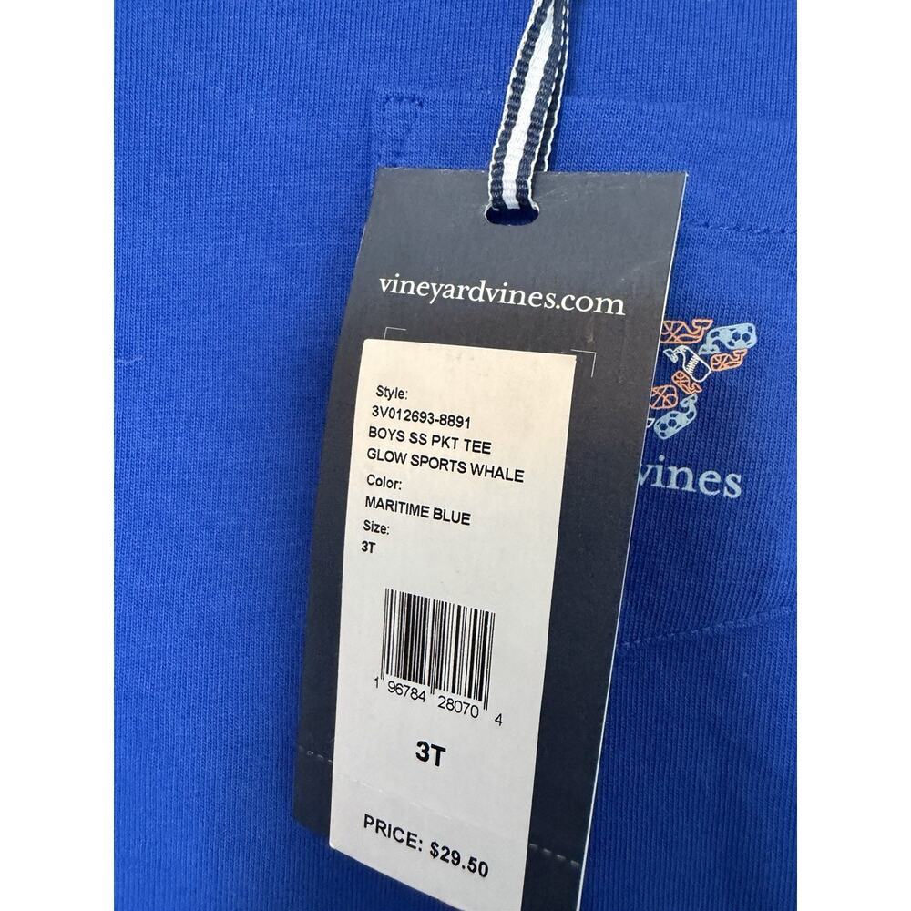 Vineyard Vines Royal Blue Short sleeve Whale Tee 3T NWT - Picture 4 of 7